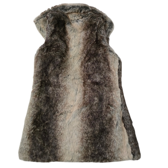 Suzy Shier | Faux Fur Long Vest | XS Boho Glam Sleeveless Layering Jacket - Picture 3 of 9
